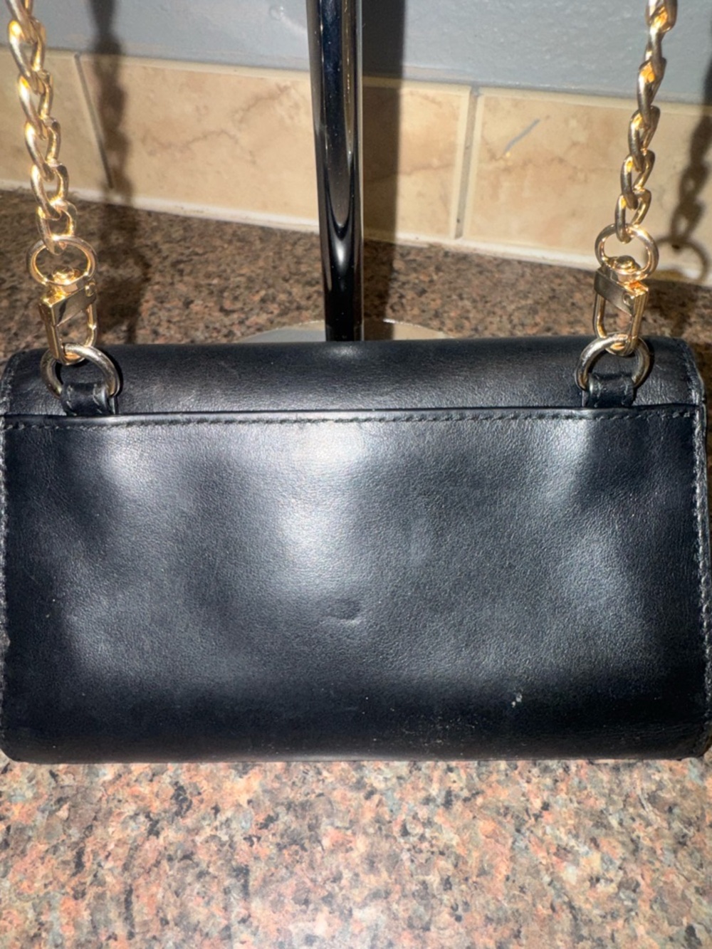 Coach Black Leather Chain Crossbody Wallet on chain - Picture 2 of 4